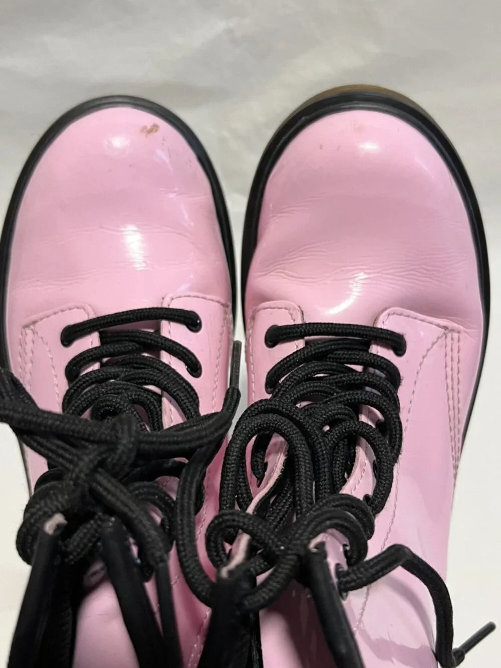 Dr Martens Boots 1460 J pastel pink patent leather youth size 5 combat zip up